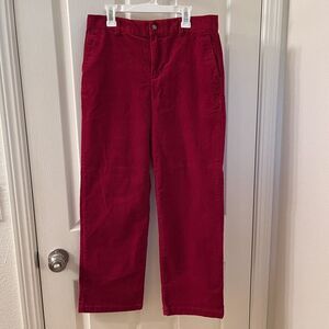 Vineyard Vines Red Stretch Corduroy Breaker Pants Holiday Boys Size 18